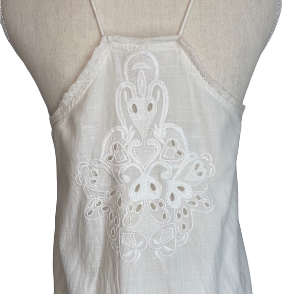 Anthropologie Letmebe Embroidered Eyelet Lace Peplum White Tunic NWT Size 4 - Picture 9 of 16